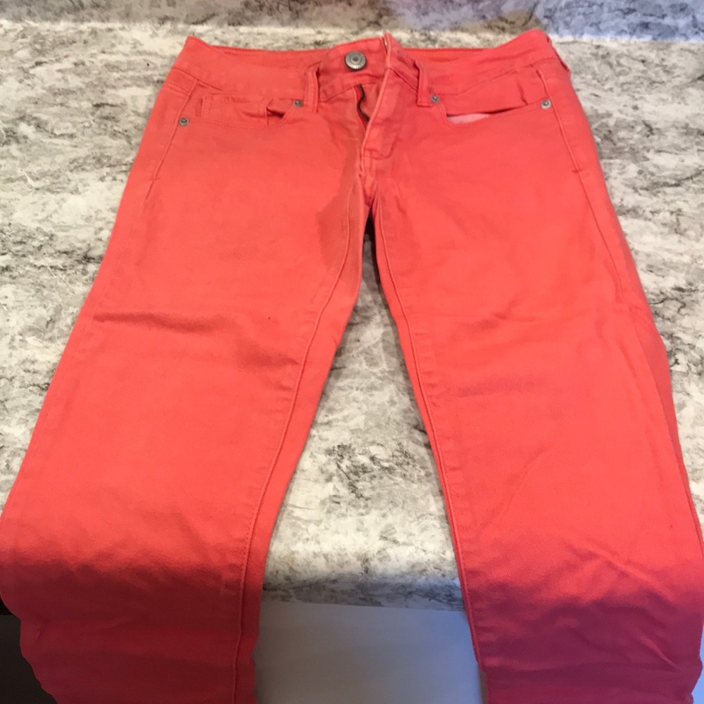 Pink skinny jeans